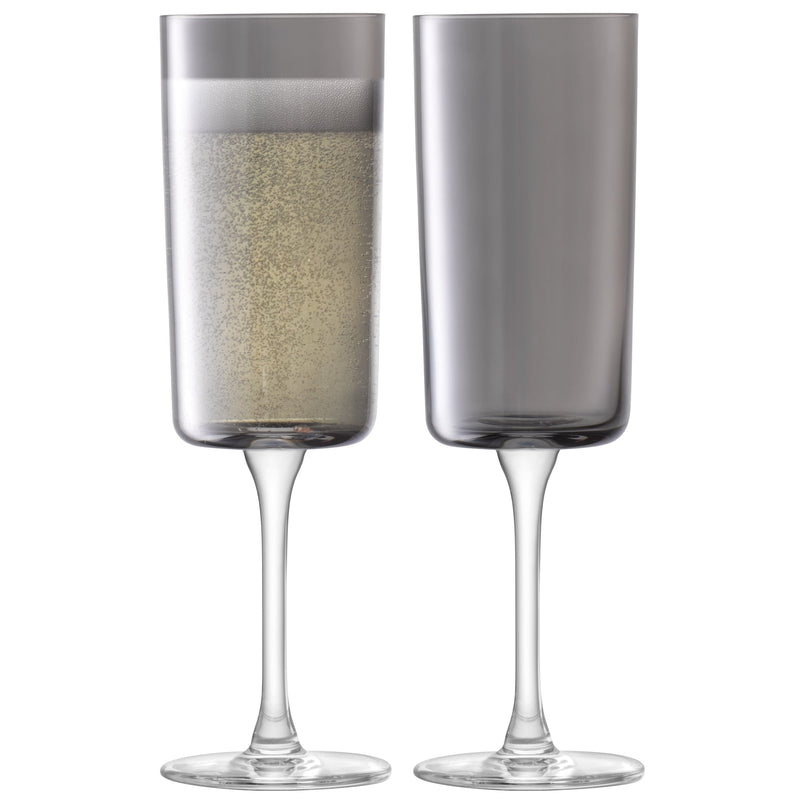 LSA - Lunar Champagne Flute 210ml x 2 Home & Kitchen
