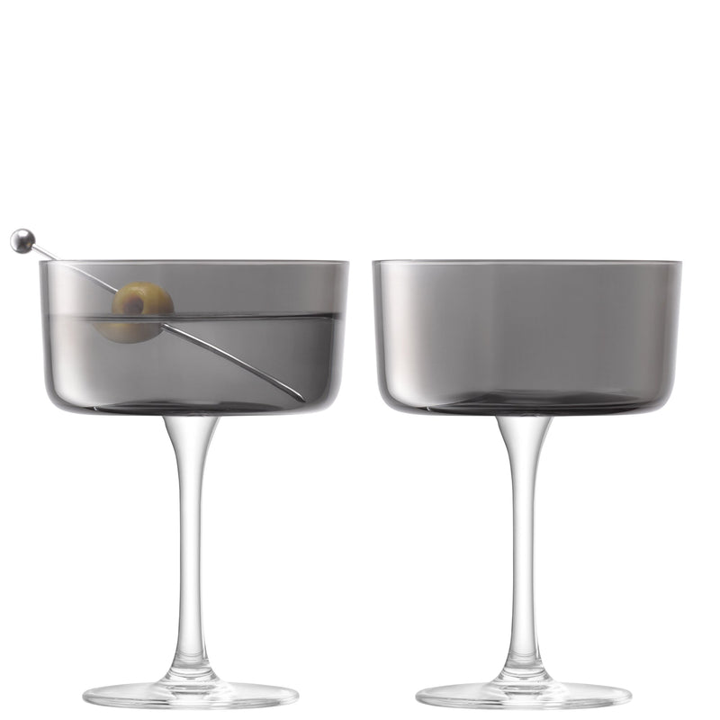 LSA - Lunar Champagne/Cocktail Glass 230ml x 2 Home & Kitchen