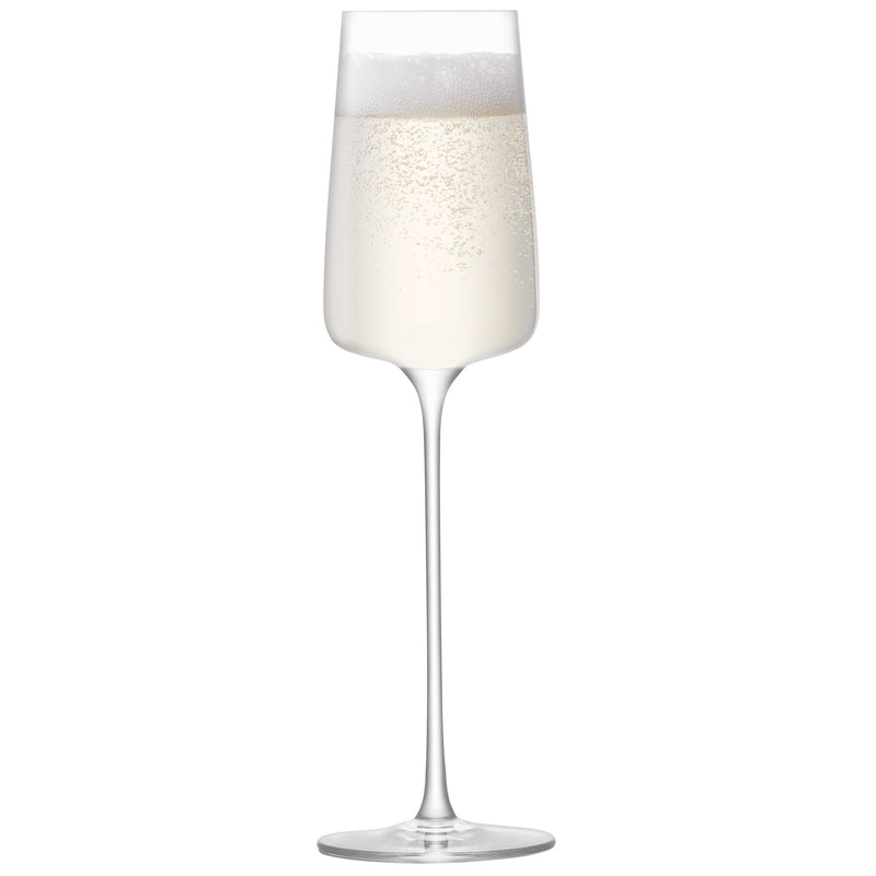 LSA - Metropolitan Champagne Flute 230ml Clear x 4 Home & Kitchen