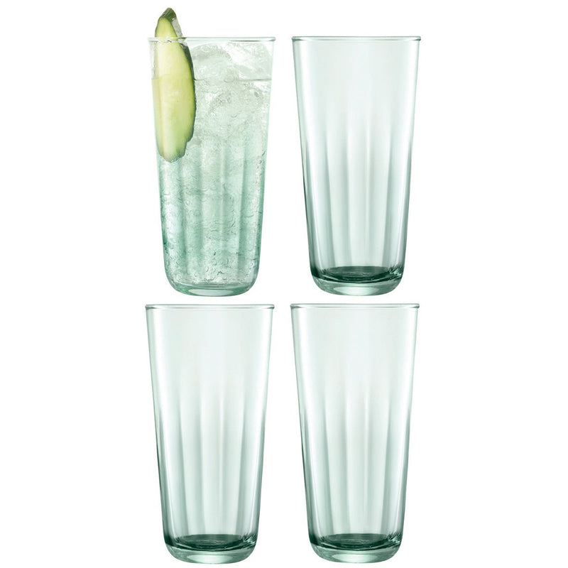 LSA - Mia Tall Highball 580ml Recycled/Part Optic x 4 Home & Kitchen