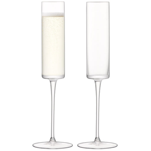 LSA - Otis Champagne Flute 150ml Clear x 2 Home & Kitchen