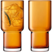 LSA - Utility Highball 390ml Amber x 2 Home & Kitchen