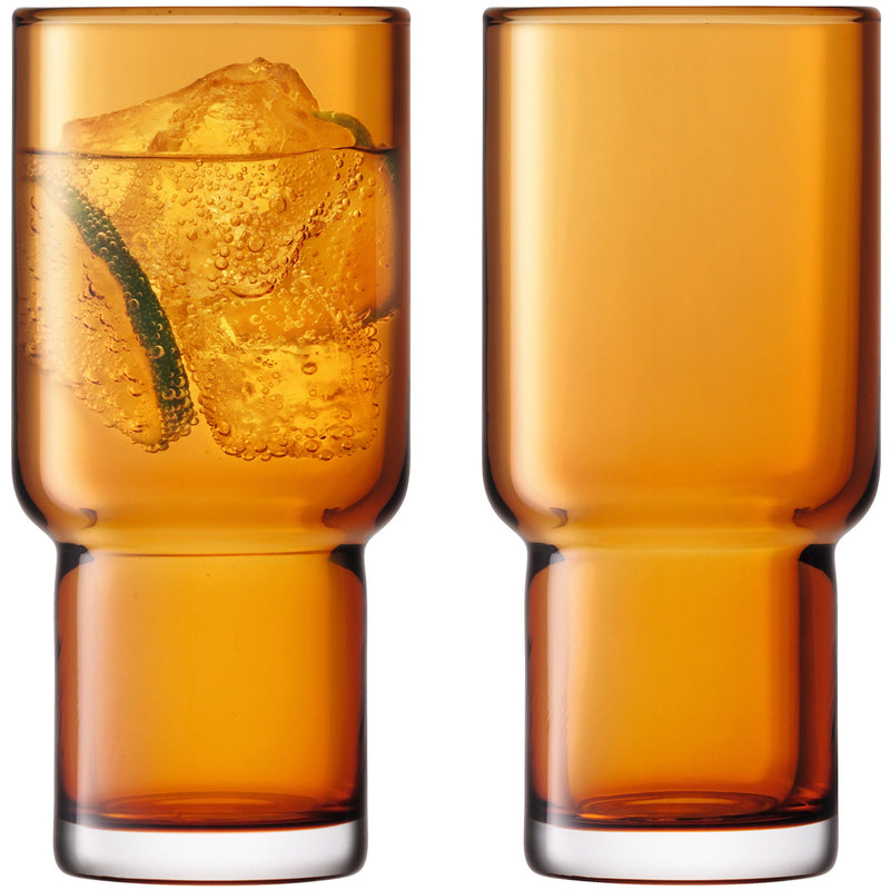 LSA - Utility Highball 390ml Amber x 2 Home & Kitchen