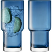 LSA - Utility Highball 390ml Sapphire x 2 Home & Kitchen