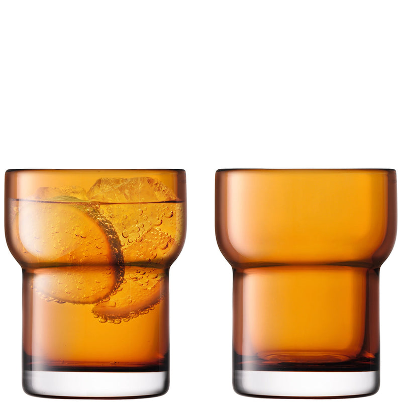 LSA - Utility Tumbler 300ml Amber x 2 Home & Kitchen