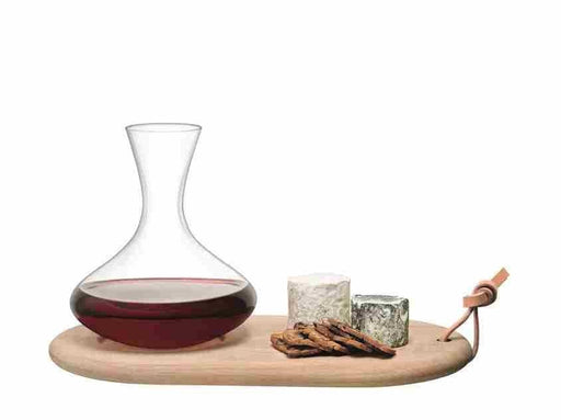 LSA - Wine Carafe 1.4L & Oak Cheese Board Set Home & Kitchen