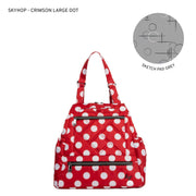 LUG Skyhop Convertible Backpack in Crimson Large Dot