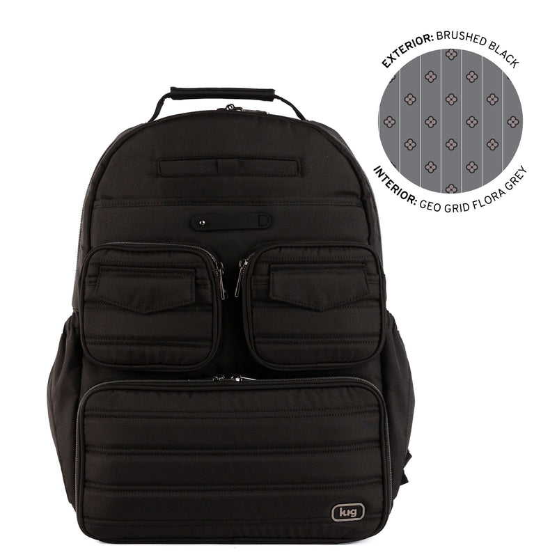 LUG Legacy Collection Puddle Jumper Backpack in BRUSHED BLACK 2