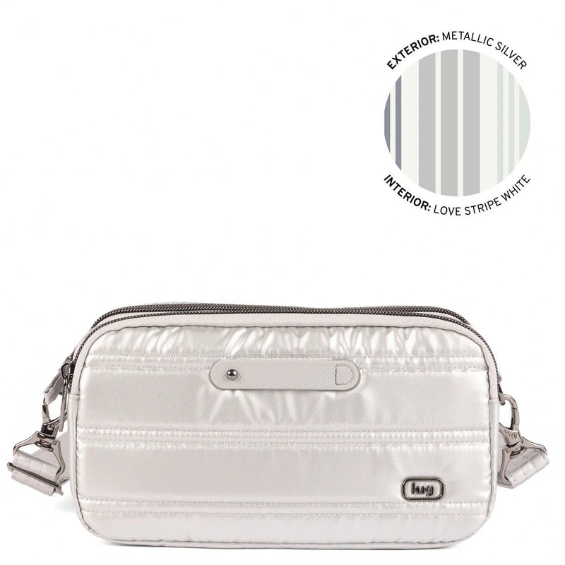 LUG - Coupe XL Plus Convertible Crossbody Bag with Charm Bar Luggage & Bags METALLIC SILVER