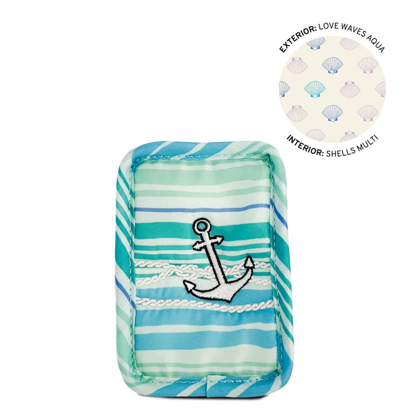 LUG - Embroidered Drizzle Zip Storage Pouch Luggage & Bags LOVE WAVES AQUA