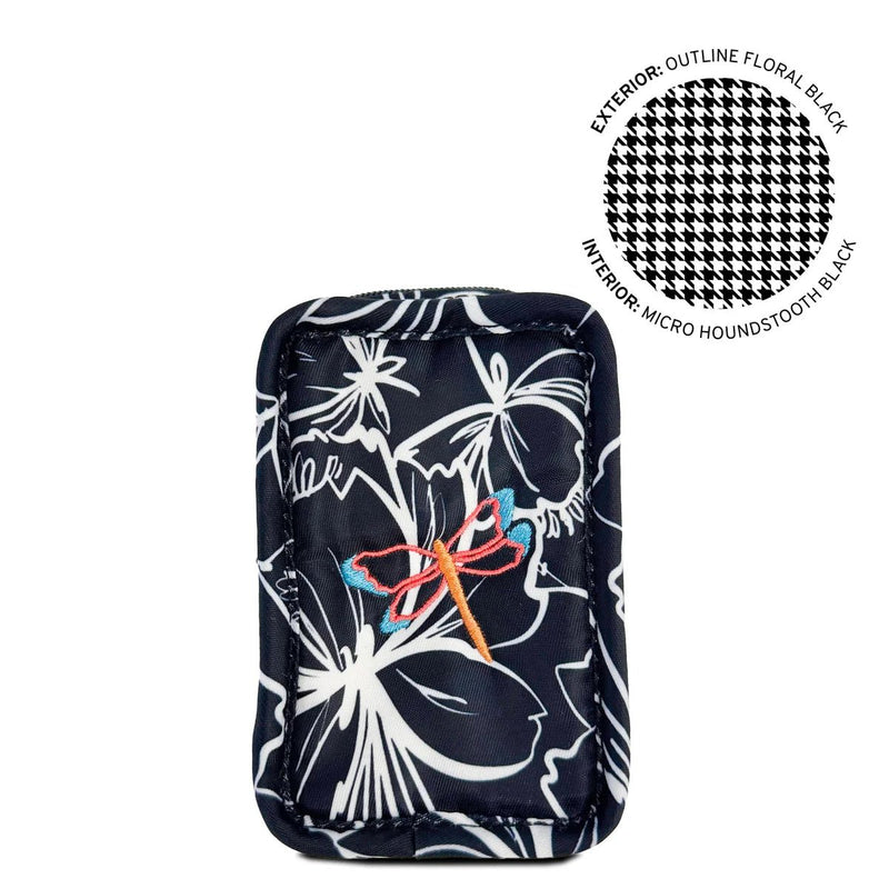 LUG - Embroidered Drizzle Zip Storage Pouch Luggage & Bags OUTLINE FLORAL BLACK