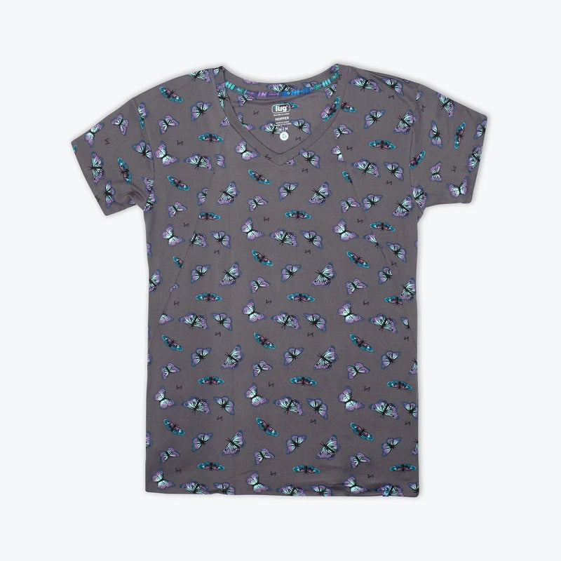 LUG - Hopper High Low Tunic Top Apparel & Accessories Butterfly Grey XS