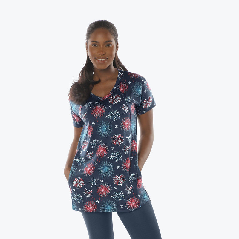LUG - Hopper High Low Tunic Top Apparel & Accessories Flamingo Blue XS