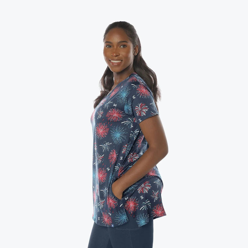 LUG - Hopper High Low Tunic Top Apparel & Accessories Flamingo Blue XS