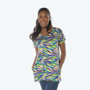 LUG - Hopper High Low Tunic Top Apparel & Accessories Flamingo Blue XS