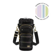 LUG - Huggie Wide Crossbody Water Bottle Holder with Charm Bar _ BLACK ICEPOP STITCH Luggage & Bags