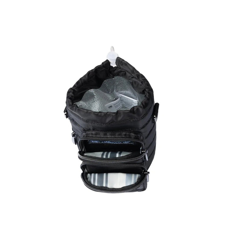 LUG - Huggie Wide Crossbody Water Bottle Holder with Charm Bar Luggage & Bags Black
