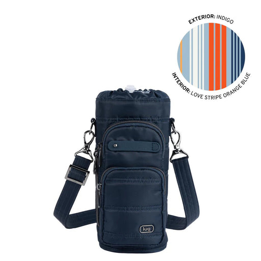 LUG - Huggie Wide Crossbody Water Bottle Holder with Charm Bar Luggage & Bags Indigo