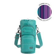 LUG - Huggie Wide Crossbody Water Bottle Holder with Charm Bar _ SURF TEAL Luggage & Bags