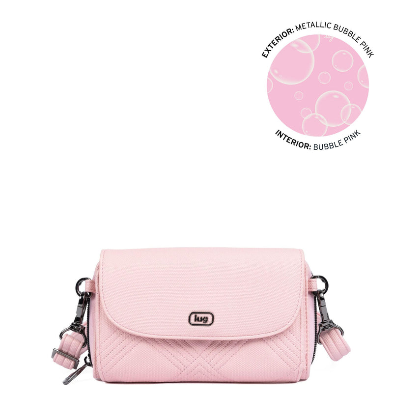 LUG - Vault Matte Luxe VL RFID Convertible Crossbody Luggage & Bags METALLIC BUBBLE PINK