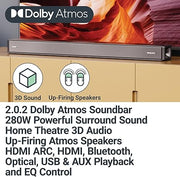 Majority - Bluetooth Sound Bar 280W Sierra Dolby Atmos Soundbar with Built in Subwoofer with Remote - Black Electronics