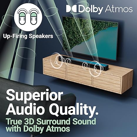 Majority - Bluetooth Sound Bar 280W Sierra Dolby Atmos Soundbar with Built in Subwoofer with Remote - Black Electronics