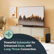 Majority - Bluetooth Sound Bar & Subwoofer Compact 100W Bowfell Plus with Remote Control - Black Electronics