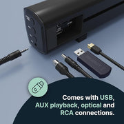 Majority - Bluetooth Sound Bar & Subwoofer Compact 100W Bowfell Plus with Remote Control - Black Electronics