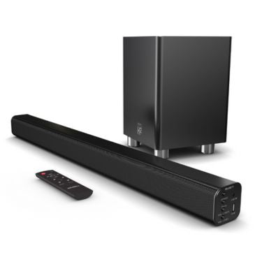 Majority Bluetooth Sound Bar with Subwoofer 150W K2 2.1 Channel HD Sound with Remote Electronics Black