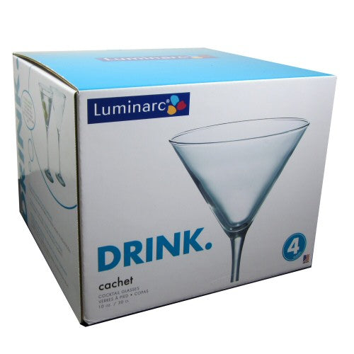 Luminarc Cachet Martini Glasses, 10 oz, 4-Piece Set