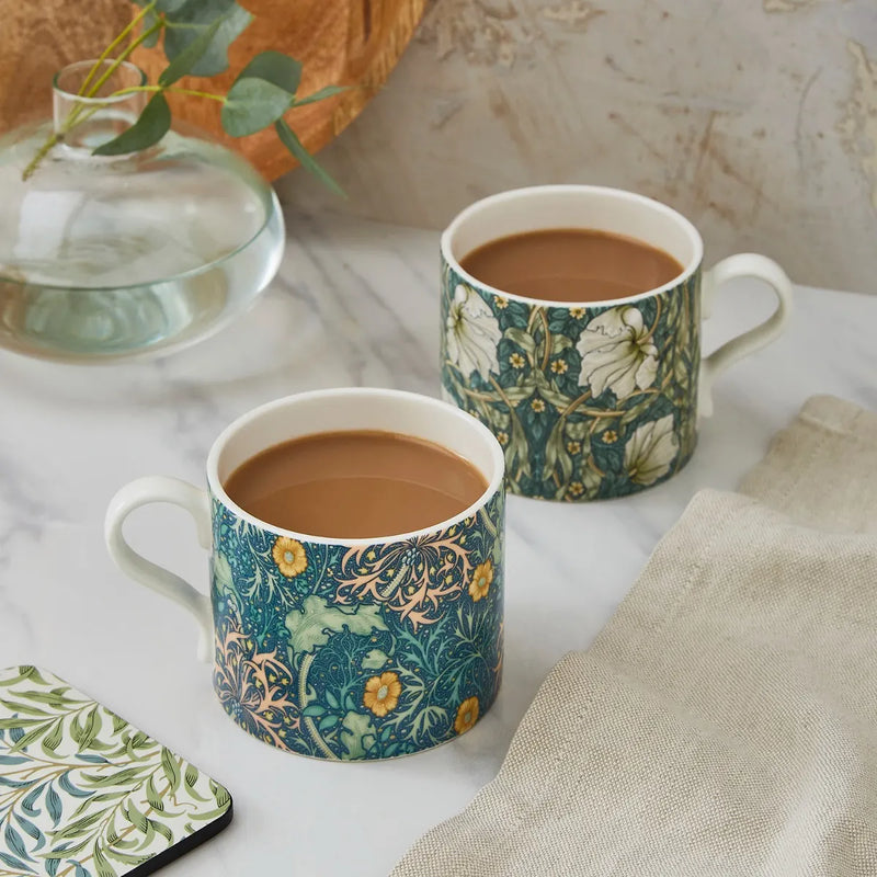 William Morris & Co - Mugs S/2 Seaweed & Pimpernel - 12 oz