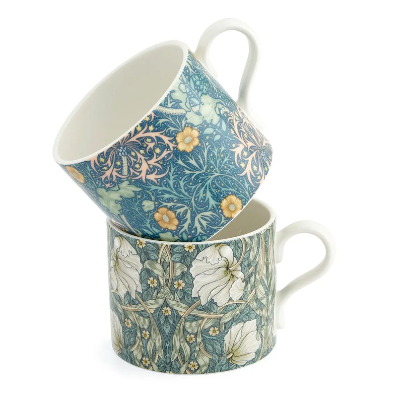 William Morris & Co - Mugs S/2 Seaweed & Pimpernel - 12 oz