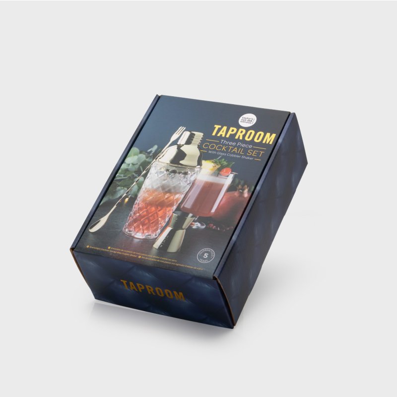 Taylor's Eye Witness - Embossed Glass Cocktail Set / 3 Gold