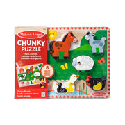 Melissa & Doug - Farm Animals Chunky Puzzle - 8 Pieces Toys & Games