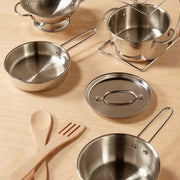 Melissa & Doug - Stainless Steel Pots & Pans Play Set Toys & Games
