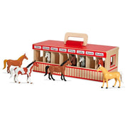 Melissa & Doug - Take - Along Show - Horse Stable Toys & Games