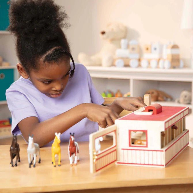 Melissa & Doug - Take - Along Show - Horse Stable Toys & Games