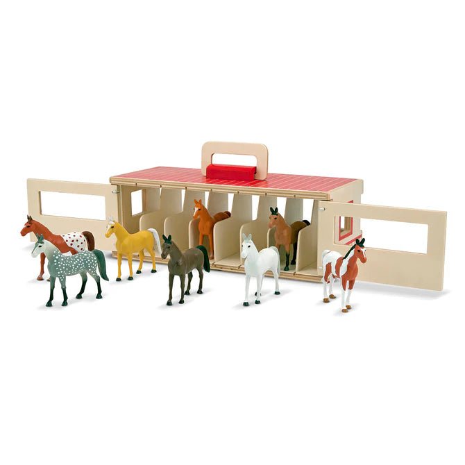 Melissa & Doug - Take - Along Show - Horse Stable Toys & Games