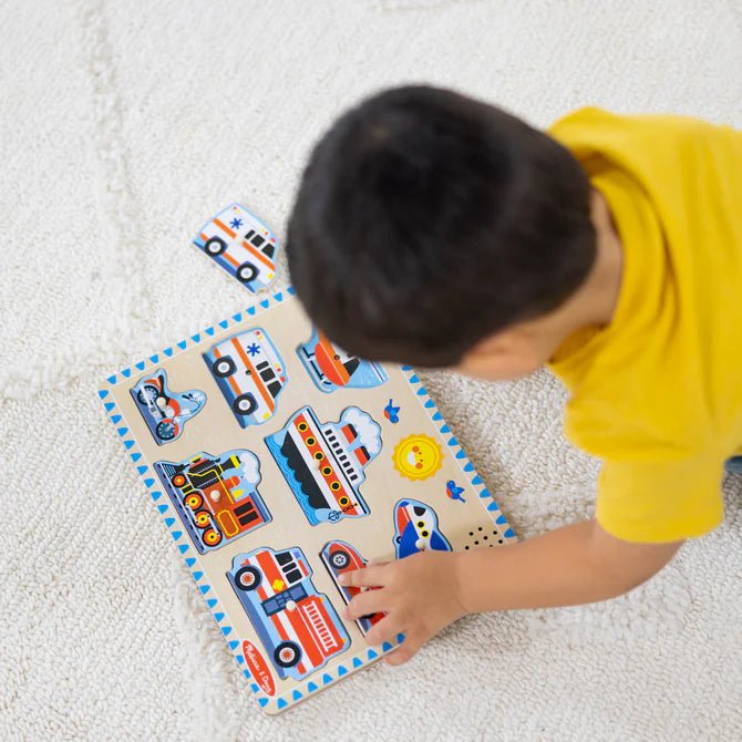 Melissa & Doug - Vehicles Sound Puzzle - 8 Pieces Toys & Games