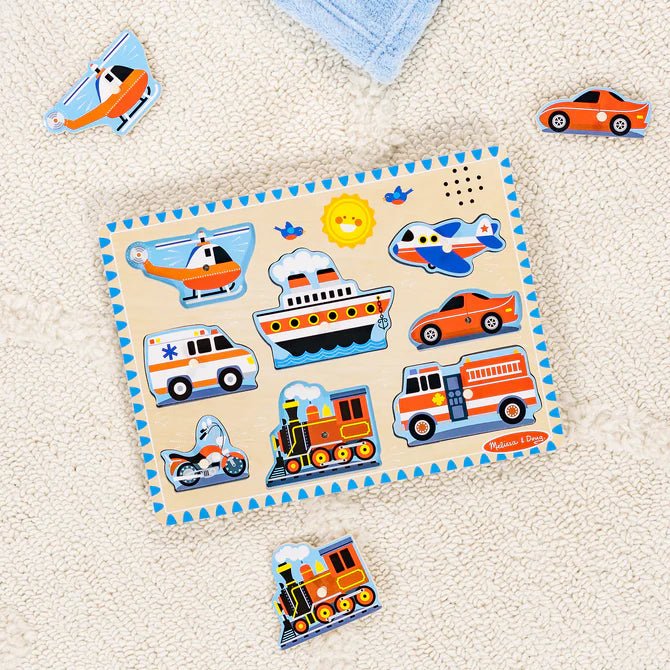 Melissa & Doug - Vehicles Sound Puzzle - 8 Pieces Toys & Games
