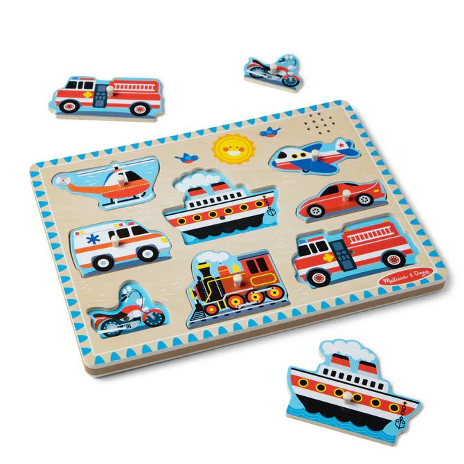 Melissa & Doug - Vehicles Sound Puzzle - 8 Pieces Toys & Games