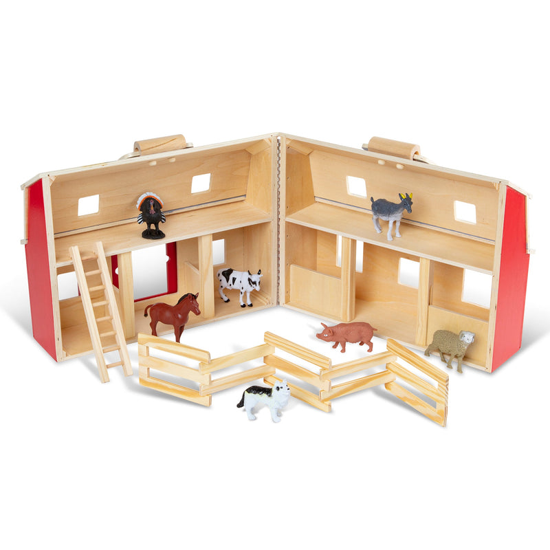 Melissa & Doug - Wooden Fold & Go Barn Toys & Games
