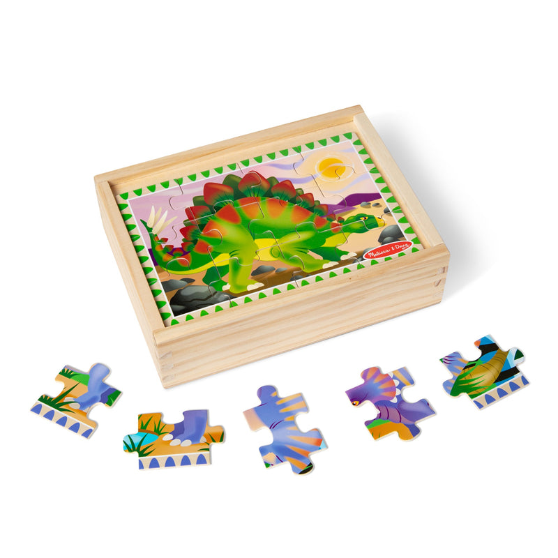 Melissa & Doug - Wooden Jigsaw Puzzles in a Box - Dinosaurs Toys & Games