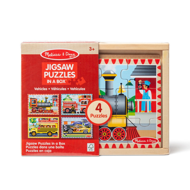 Melissa & Doug - Wooden Jigsaw Puzzles in a Box - Vehicles Toys & Games
