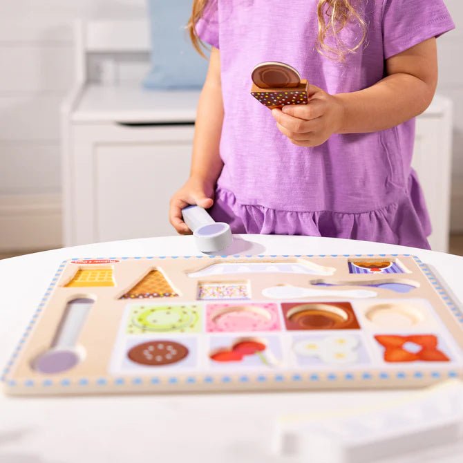 Melissa & Doug - Wooden Magnetic Ice Cream Puzzle & Play Set Toys & Games