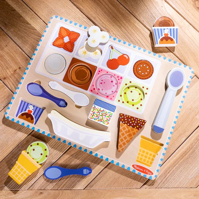 Melissa & Doug - Wooden Magnetic Ice Cream Puzzle & Play Set Toys & Games