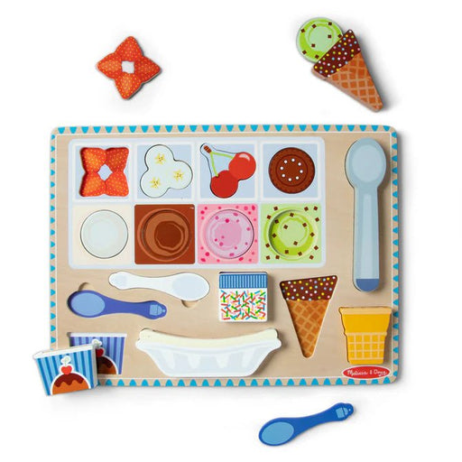 Melissa & Doug - Wooden Magnetic Ice Cream Puzzle & Play Set Toys & Games