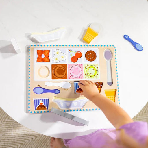 Melissa & Doug - Wooden Magnetic Ice Cream Puzzle & Play Set Toys & Games