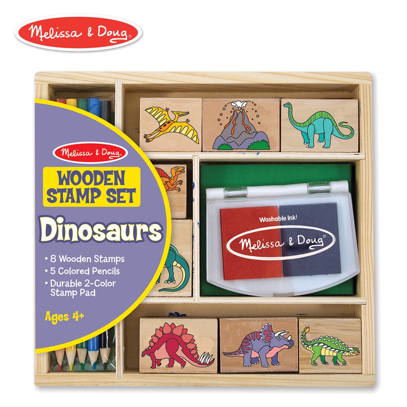 Melissa & Doug - Wooden Stamp Set - Dinosaurs Toys & Games