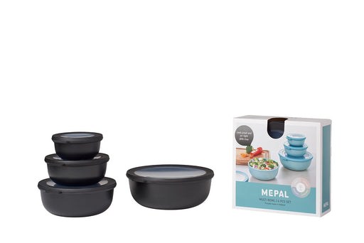 Mepal - Cirqula 4 - Piece Round Shallow Container Set Home & Kitchen Nordic Black